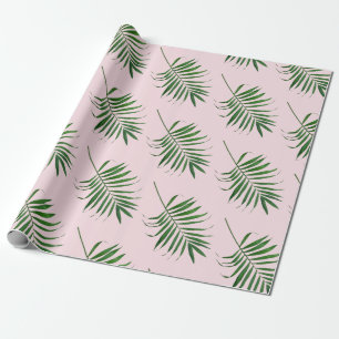 Palm Leaf wrapping paper, green pink tropical wrap Wrapping Paper