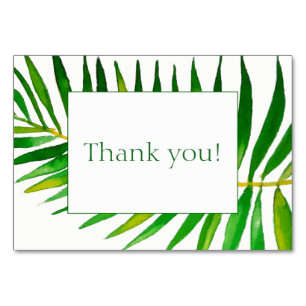 Palm leave wedding invitation thank you card