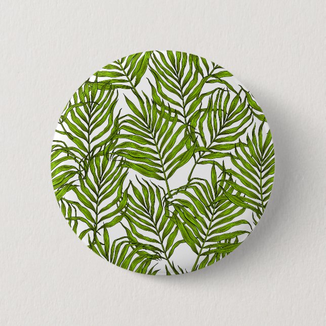 Palm leaves 6 cm round badge (Front)