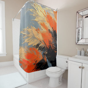 Palm Leaves – Abstract Tropical Motion Shower Curtain