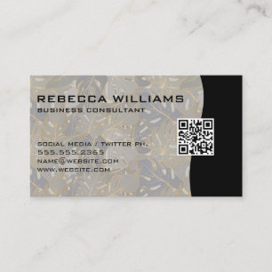 Palm Leaves Background   QR Code Business Card