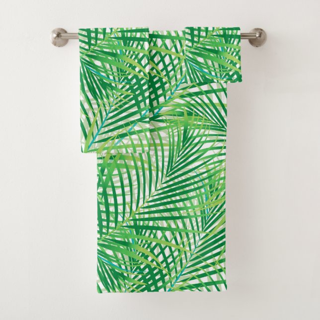 Palm leaves bath towel set (Insitu)