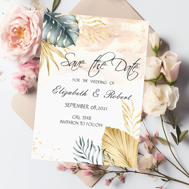 Palm Leaves Beach Save The Date (Creator Uploaded)