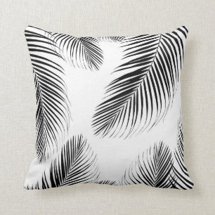 Palm Leaves - Black & White Cali Vibes #2 Cushion