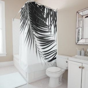 Palm Leaves Black & White Vibes #1 #tropical Shower Curtain
