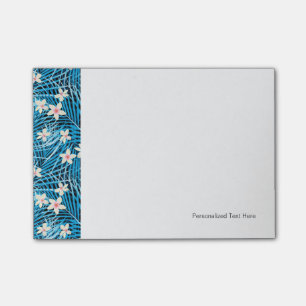 Palm Leaves Blue Pattern Post-it Notes