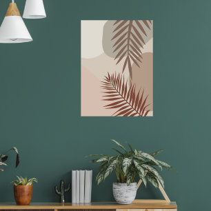 Palm Leaves, Boho Abstract Geometric Art Poster