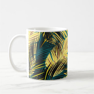 Palm Leaves: Dark Vintage Tropical Coffee Mug