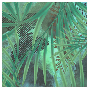 Palm leaves . fabric