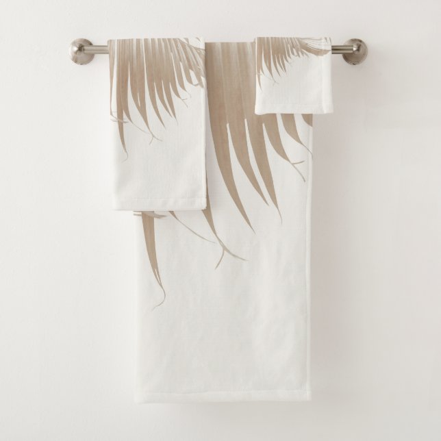 Palm Leaves Finesse #4 #tropical #wall #art Bath Towel Set (Insitu)