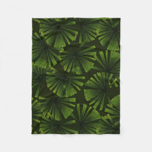 Palm leaves fleece blanket