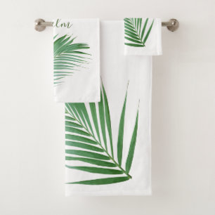 Palm Leaves Fronds Design Bath Towel Set