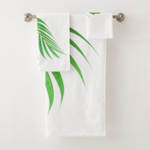 Palm Leaves Fronds Design Bath Towel Set