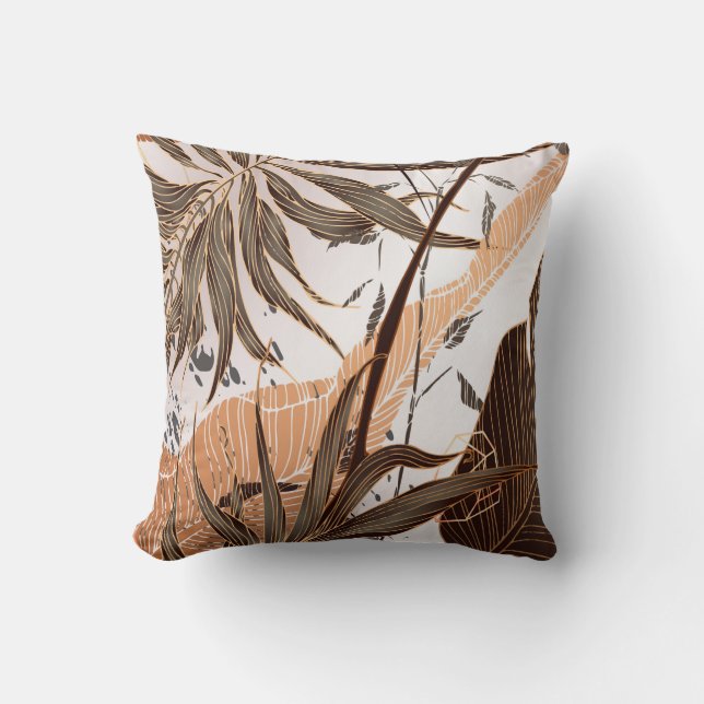 Palm Leaves Gold Marble Design Cushion (Front)