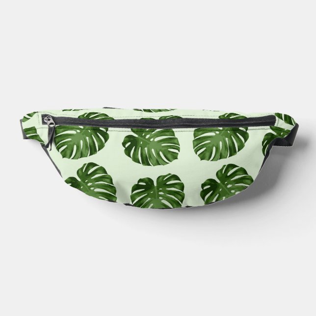 Palm Leaves, Green Leaves, Tropical Pattern Bum Bags (Lay Down)