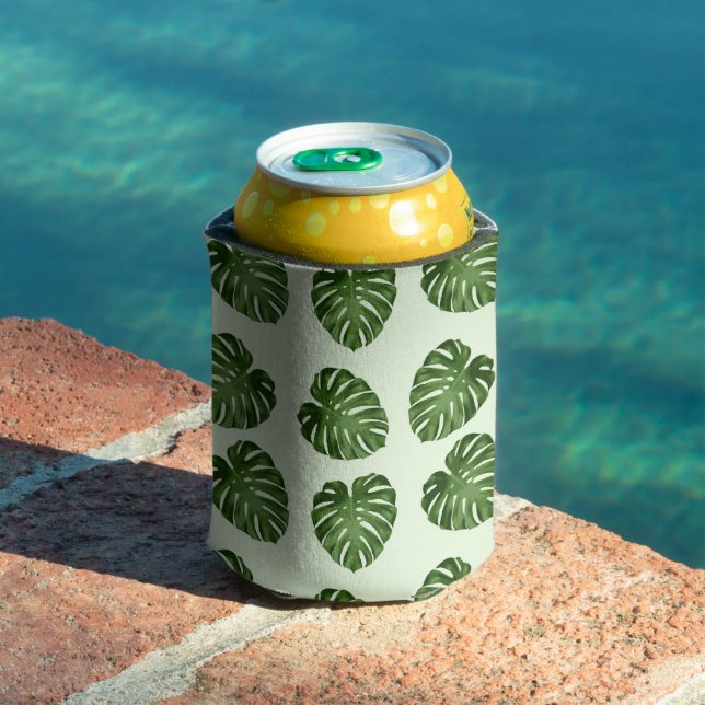 Palm Leaves, Green Leaves, Tropical Pattern Can Cooler (In Situ Pool)