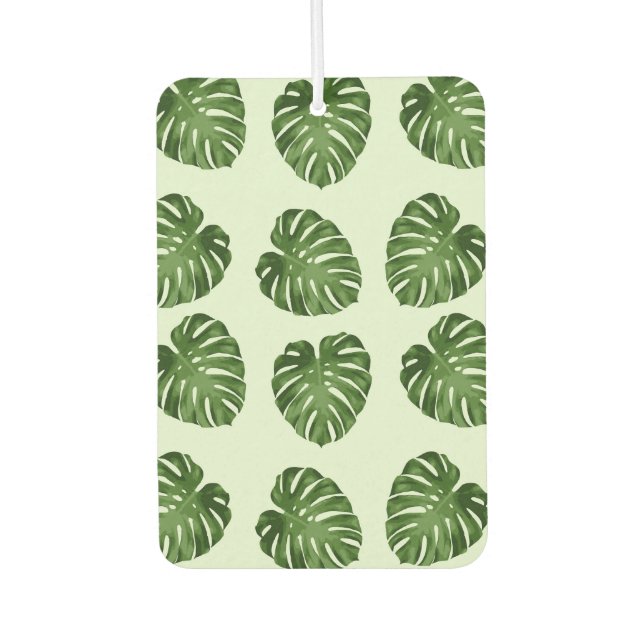 Palm Leaves, Green Leaves, Tropical Pattern Car Air Freshener (Front)