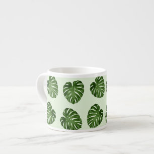 Palm Leaves, Green Leaves, Tropical Pattern Espresso Cup