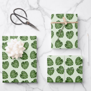 Palm Leaves, Green Leaves, Tropical Pattern Wrapping Paper Sheet