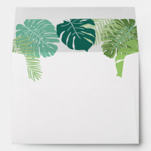 Palm leaves Green Rustic Envelope Elegant green