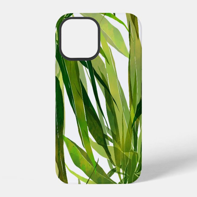 Palm Leaves Hand Painted Pattern iPhone Case (Back)