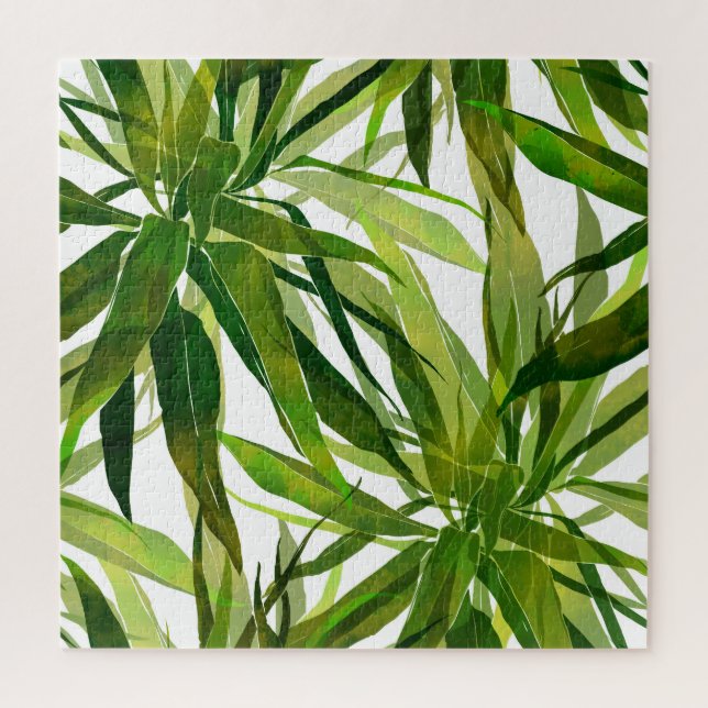 Palm Leaves Hand Painted Pattern Jigsaw Puzzle (Vertical)