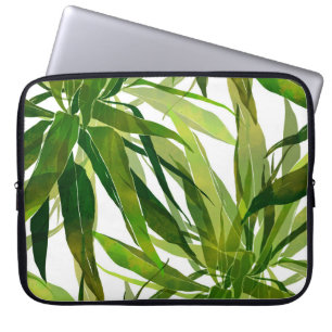 Palm Leaves Hand Painted Pattern Laptop Sleeve