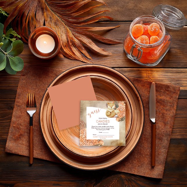 Palm Leaves | Hydrangeas | Candies in the Jar Enclosure Card (Palm Leaves and Hydrangeas Sleeping Fox Girl Baby Shower Candies in the Jar Game Card)