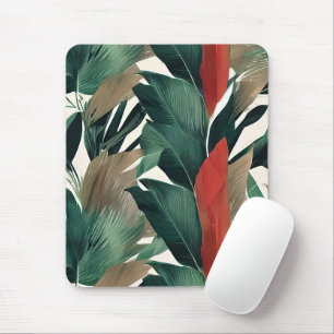 Palm leaves in muted tones mouse pad