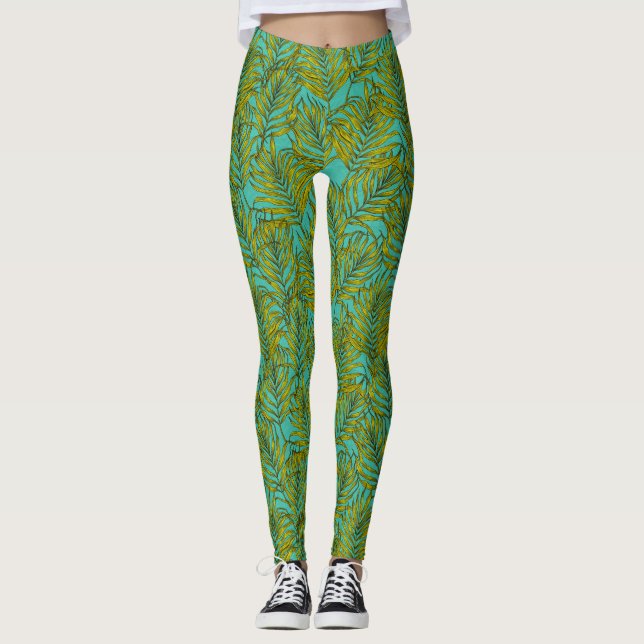 Palm leaves leggings (Front)