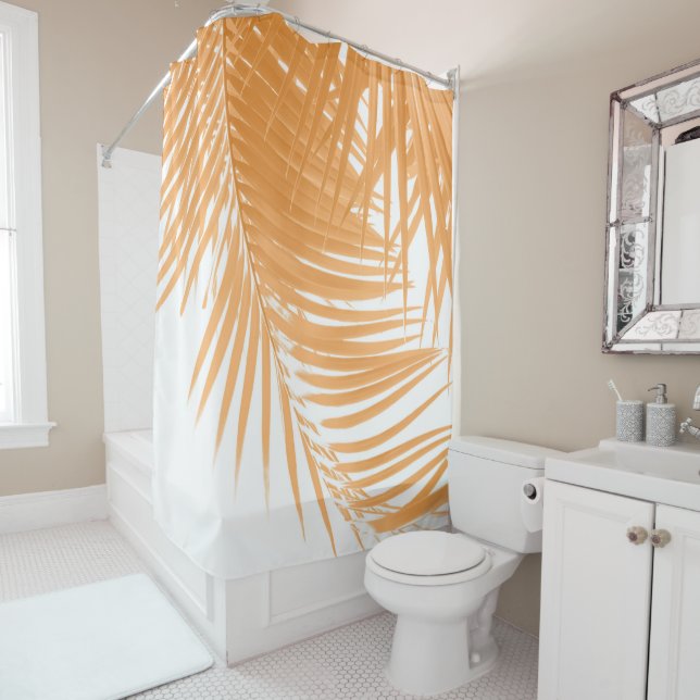 Palm Leaves Marigold Vibes #1 #tropical #decor  Shower Curtain (In Situ)