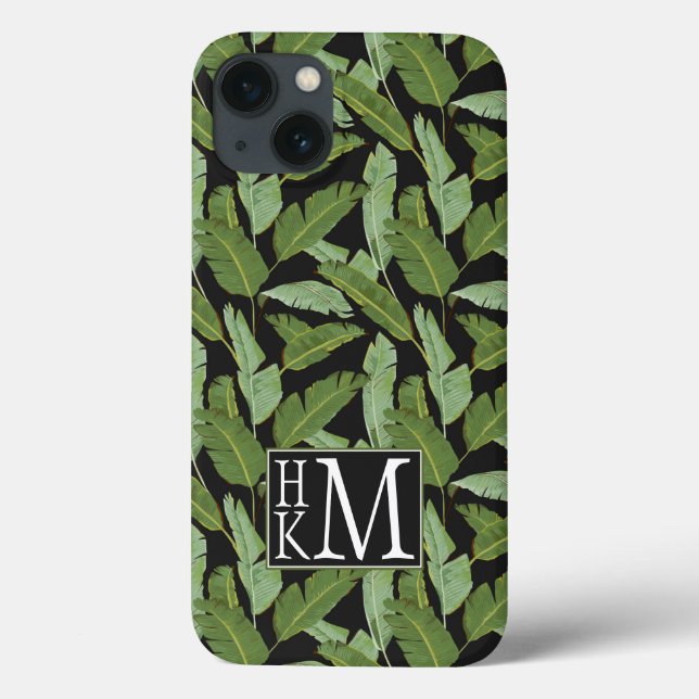 Palm Leaves | Monogram Case-Mate iPhone Case (Back)