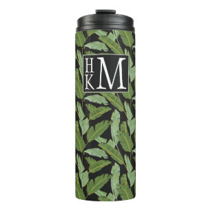 Palm Leaves Monogram Thermal Tumbler