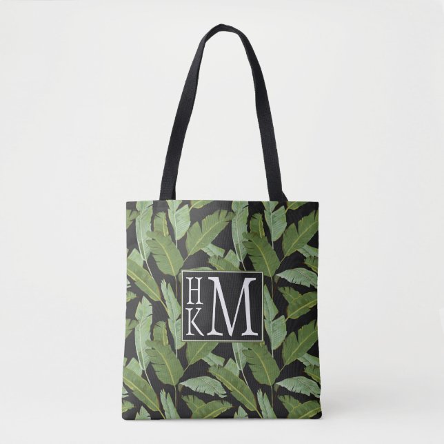 Palm Leaves | Monogram Tote Bag (Front)
