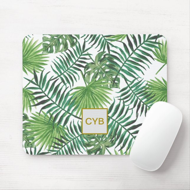 Palm Leaves Mouspad Mouse Pad (With Mouse)