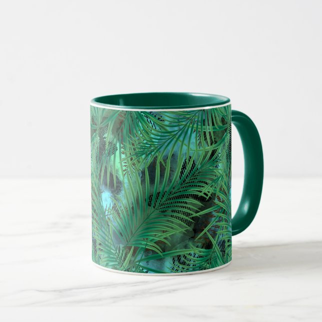 Palm leaves mug (Front Right)