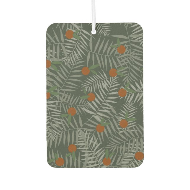 Palm Leaves & Oranges Car Air Freshener (Front)