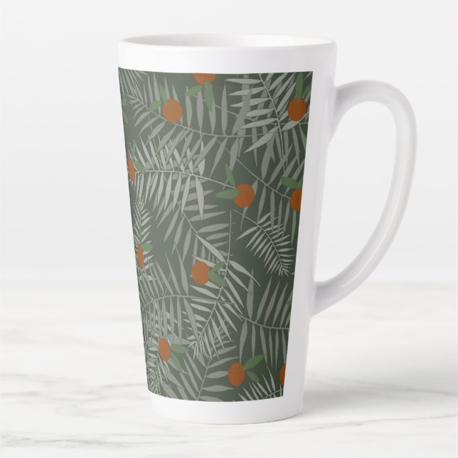Palm Leaves & Oranges Latte Mug (Right)