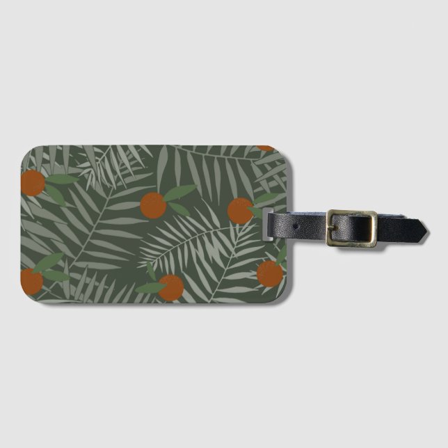 Palm Leaves & Oranges Luggage Tag (Front Horizontal)
