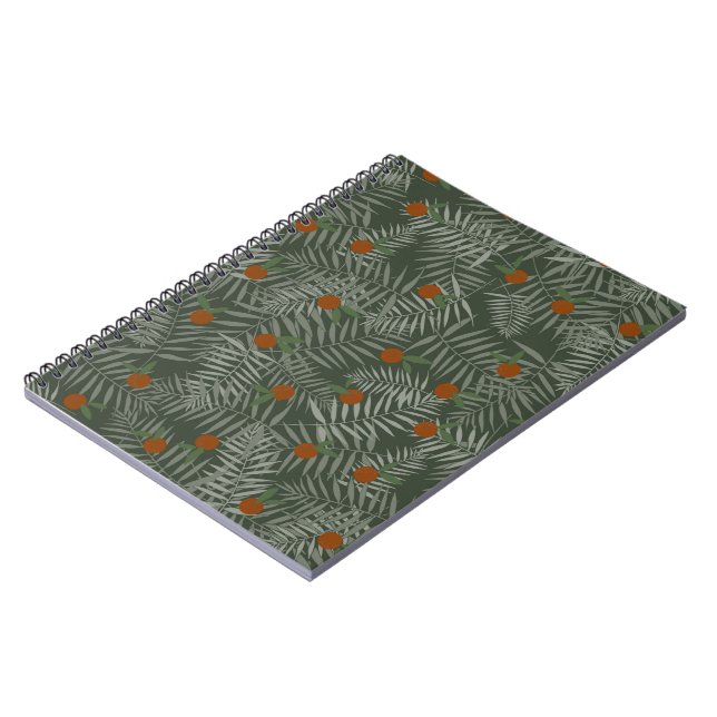 Palm Leaves & Oranges Notebook (Left Side)