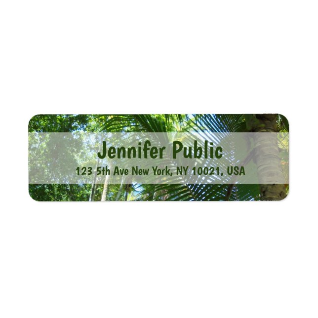 Palm Leaves Palms Nature Template Return Address Label (Front)