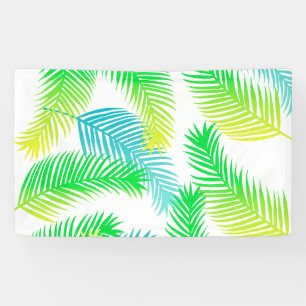 Palm leaves pattern banner