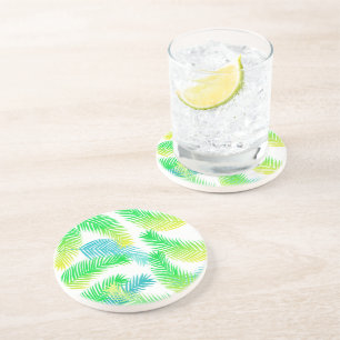 Palm leaves pattern coaster