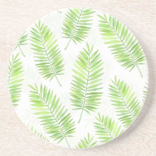 Palm leaves pattern coaster (Front)