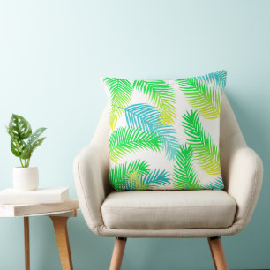 Palm leaves pattern cushion