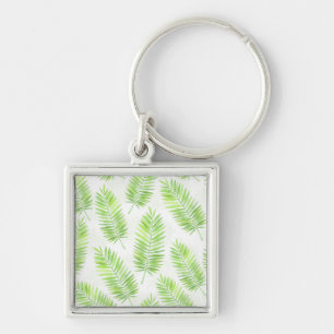 Palm leaves pattern key ring