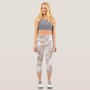Palm Leaves Pattern Love #4 #tropical #wall #decor Capri Leggings