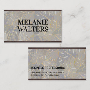 Palm Leaves Pattern   Modern Business Card