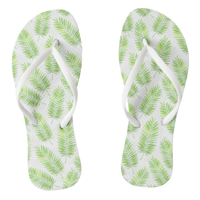 Palm leaves pattern thongs (Footbed)