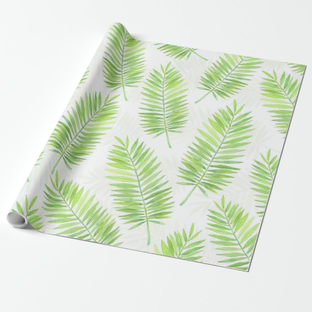 Palm leaves pattern wrapping paper (Unrolled)